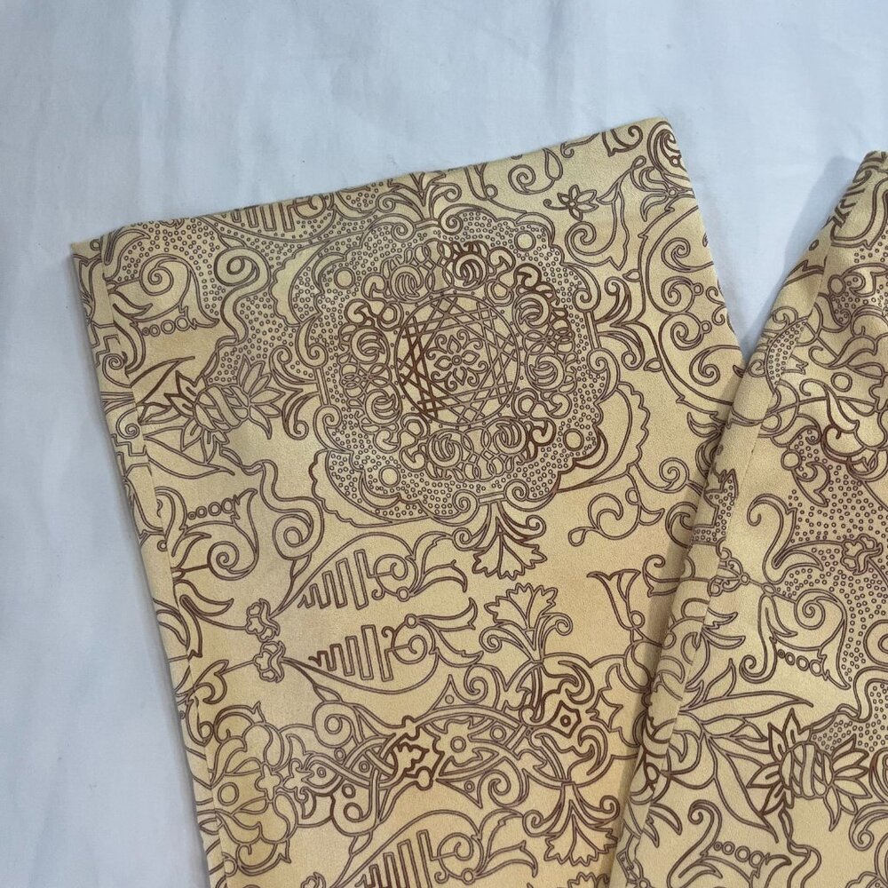 Talbots Yellow Velvet Y2K Ornate Pattern High Waist Pants | Size 6 - Picture 2 of 9